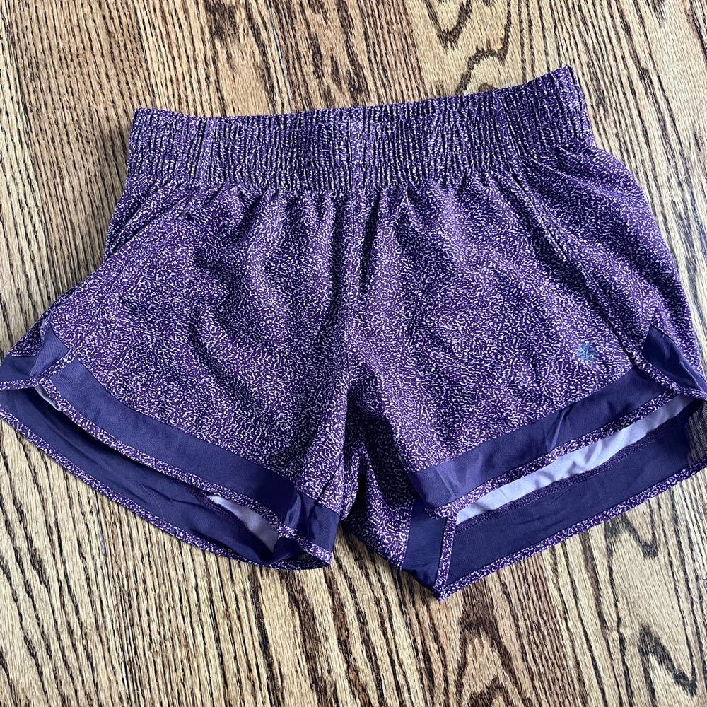 Athleta Printed Mesh Racer Run Short 4”